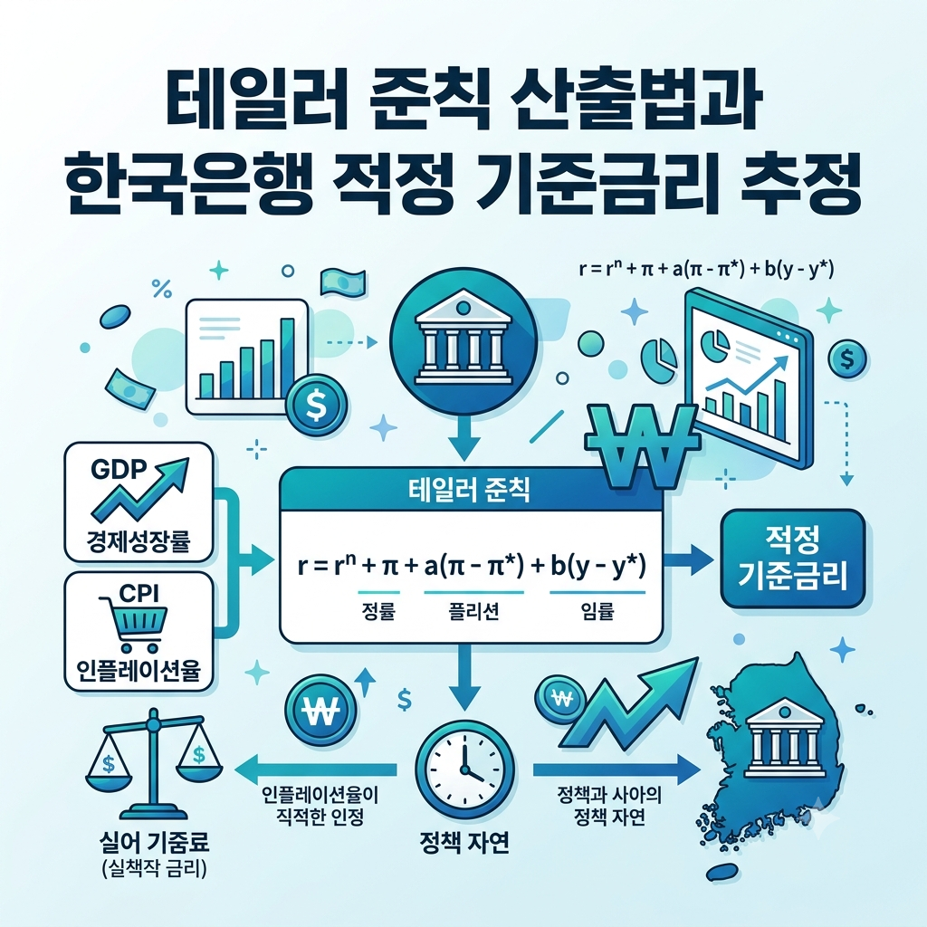 테일러 준칙 산출법과 한국은행 적정 기준금리 추정/aylor Rule formula and Bank of Korea base rate estimation